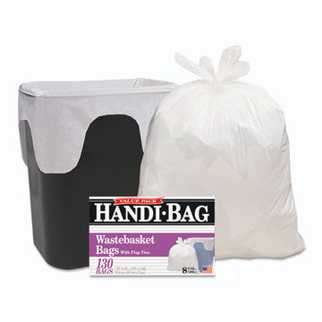 Handi-Bag® Super Value Pack, 8 Gal, 0.6 Mil, 22" X 24", White, 780-carton freeshipping - TVN Wholesale